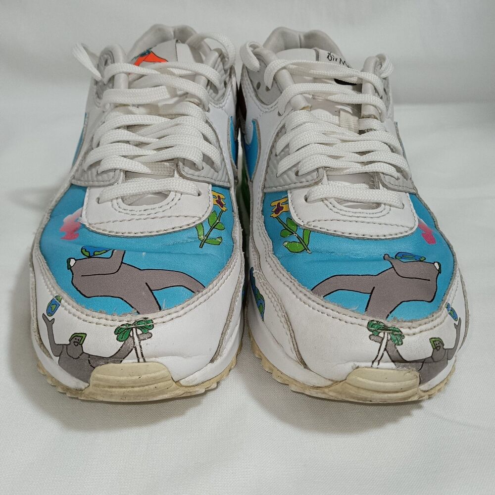 Size 9.5 - Ruohan Wang x Nike Air Max 90 Flyleather Multicolor - Picture 8 of 16